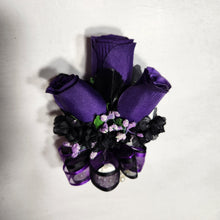 Load image into Gallery viewer, Purple Black Rose Bridal Wedding Bouquet Accessories