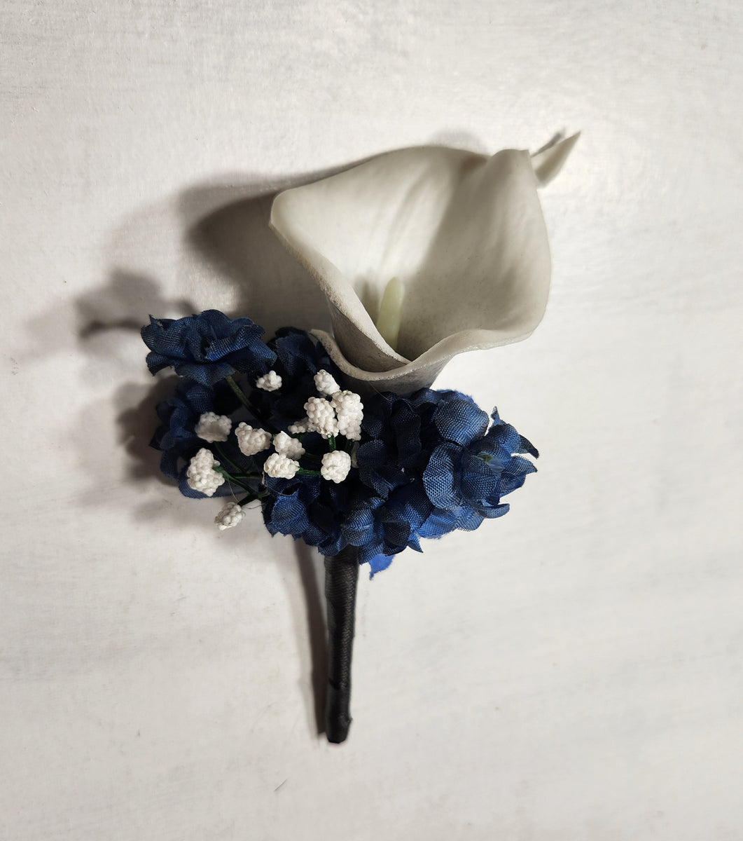 navy blue and white calla lily Navy Blue Black White Rose Calla Lily Bridal Wedding Bouquet Accessori –  Bridal Wedding Bouquets