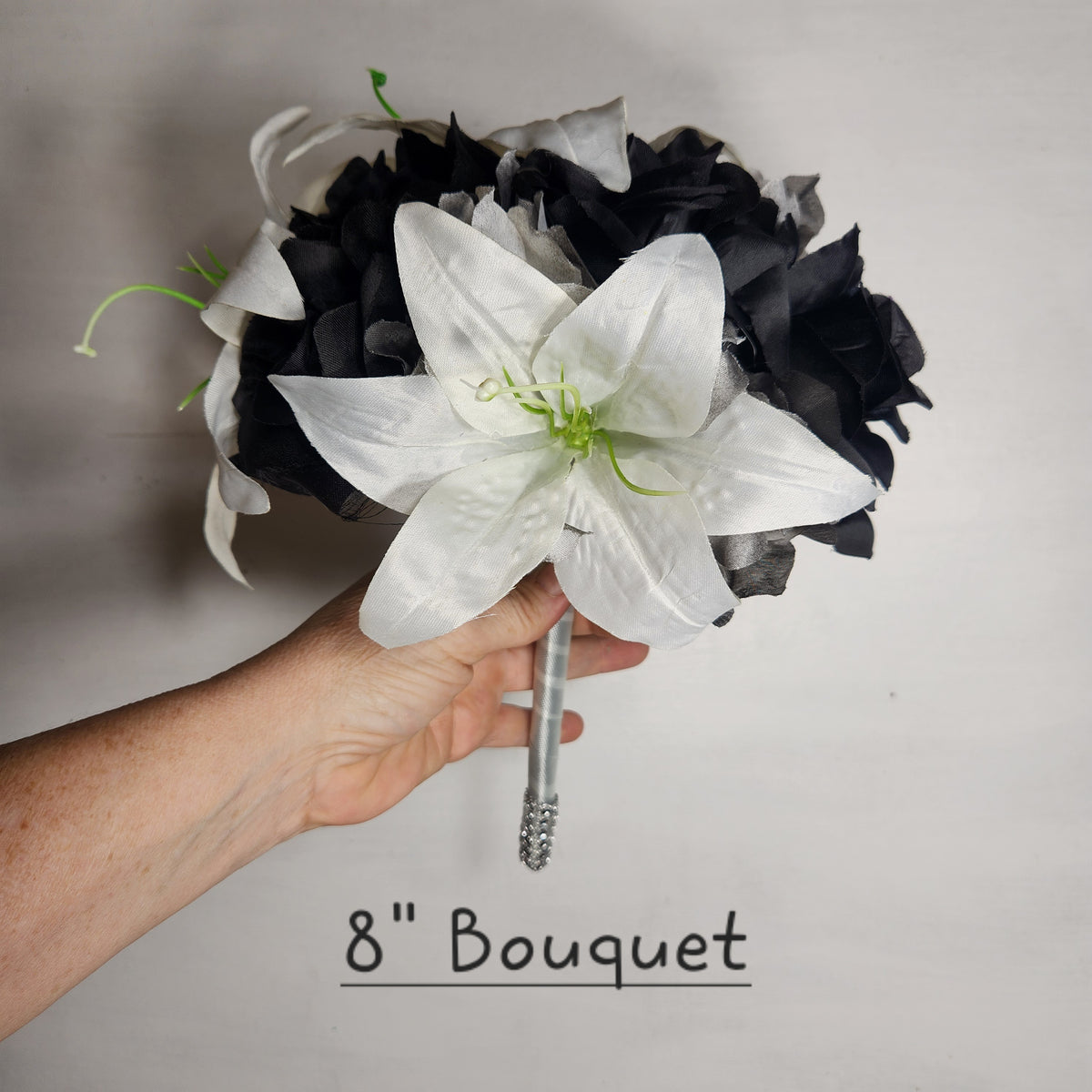 black roses and white lilies Black White Rose Tiger Lily Bridal Wedding Bouquet Accessories – Bridal  Wedding Bouquets