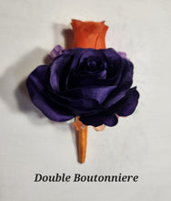 Load image into Gallery viewer, Orange Purple Rose Calla Lily Bridal Wedding Bouquet Accessories