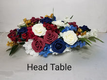 Load image into Gallery viewer, Burgundy Navy Blue Ivory Rose Bridal Wedding Bouquet Accessories