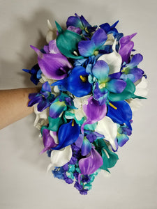Purple Teal Royal Blue Calla Lily Galaxy Orchid