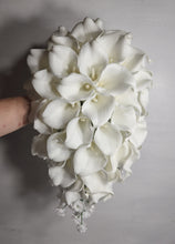 Load image into Gallery viewer, Ivory White Calla Lily Bridal Wedding Bouquet Accessories