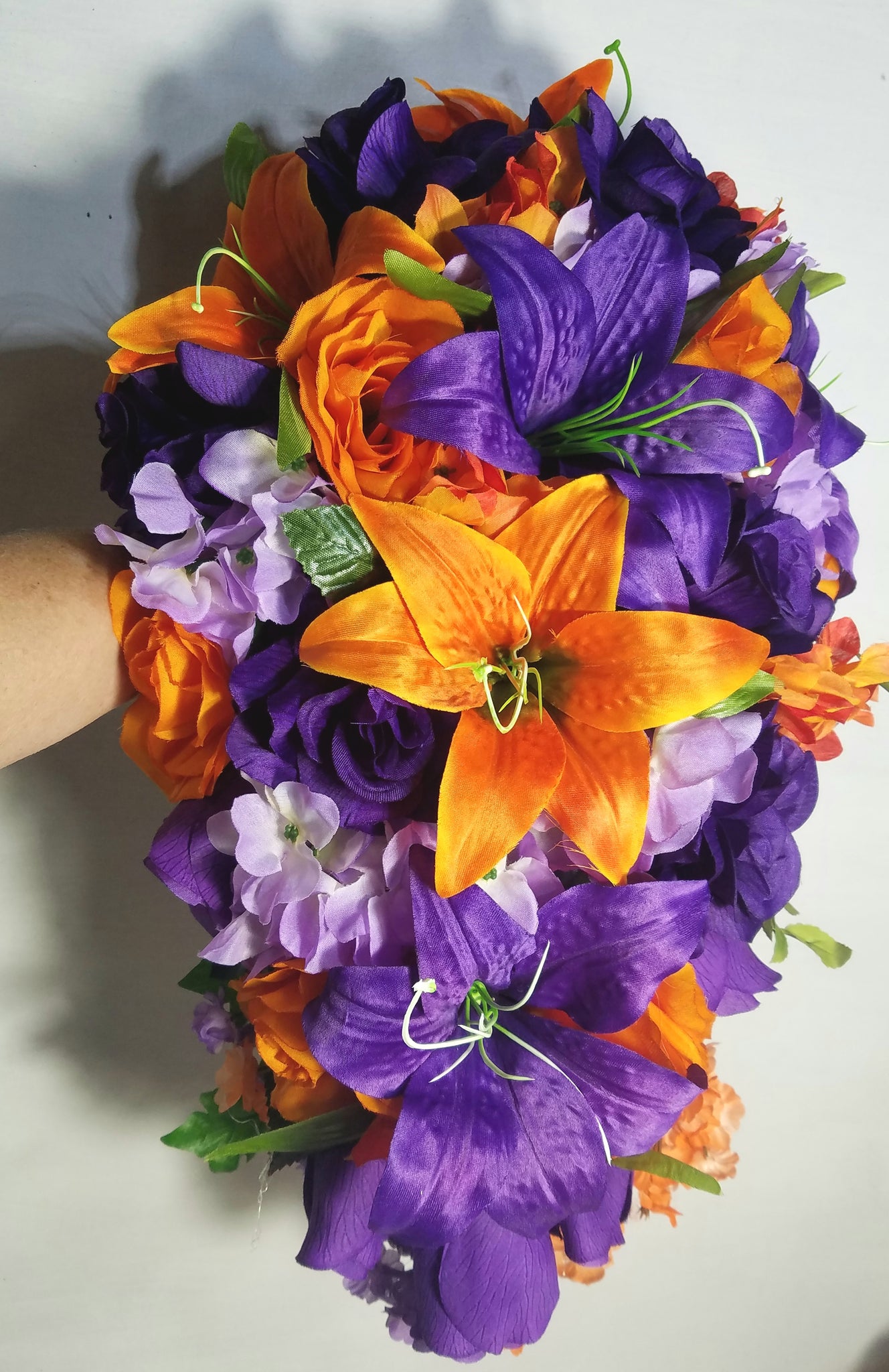 calla lily and tiger lily bouquet Orange Purple Lavender Rose Tiger Lily Bridal Wedding Bouquet Accessor – Bridal Wedding Bouquets