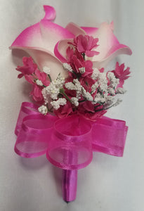 Fuchsia Calla Lily Bridal Wedding Bouquet Accessories