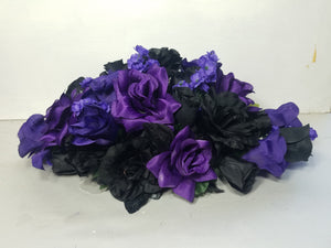 Purple Black Rose Tiger Lily Bridal Wedding Bouquet Accessories