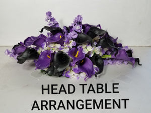 Purple Black Calla Lily Bridal Wedding Bouquet Accessories