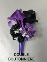 Load image into Gallery viewer, Purple Black Calla Lily Bridal Wedding Bouquet Accessories