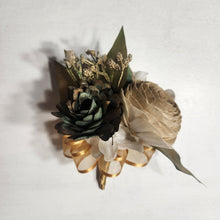 Load image into Gallery viewer, Green Gold Vintage Sola Wood Bridal Wedding Bouquet Accessories