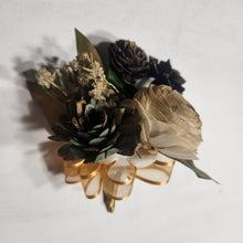 Load image into Gallery viewer, Green Black Gold Rose Cla Lily Sola Wood Bridal Wedding Bouquet Accessories