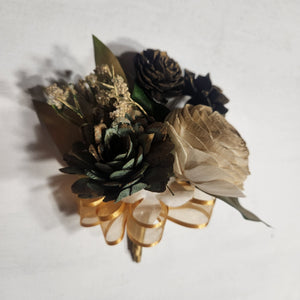 Green Black Gold Rose Cla Lily Sola Wood Bridal Wedding Bouquet Accessories