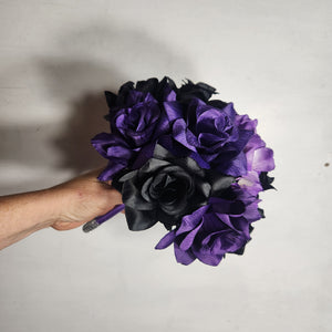 Purple Black Rose Bridal Wedding Bouquet Accessories