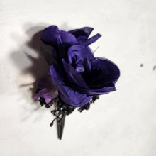 Load image into Gallery viewer, Purple Black Rose Tiger Lily Bridal Wedding Bouquet Accessories