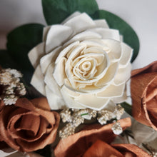 Load image into Gallery viewer, Rose Gold Ivory Sola Wood Bridal Wedding Bouquet Accessories