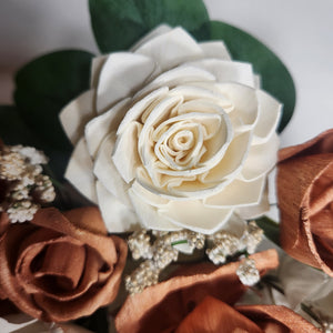 Rose Gold Ivory Sola Wood Bridal Wedding Bouquet Accessories