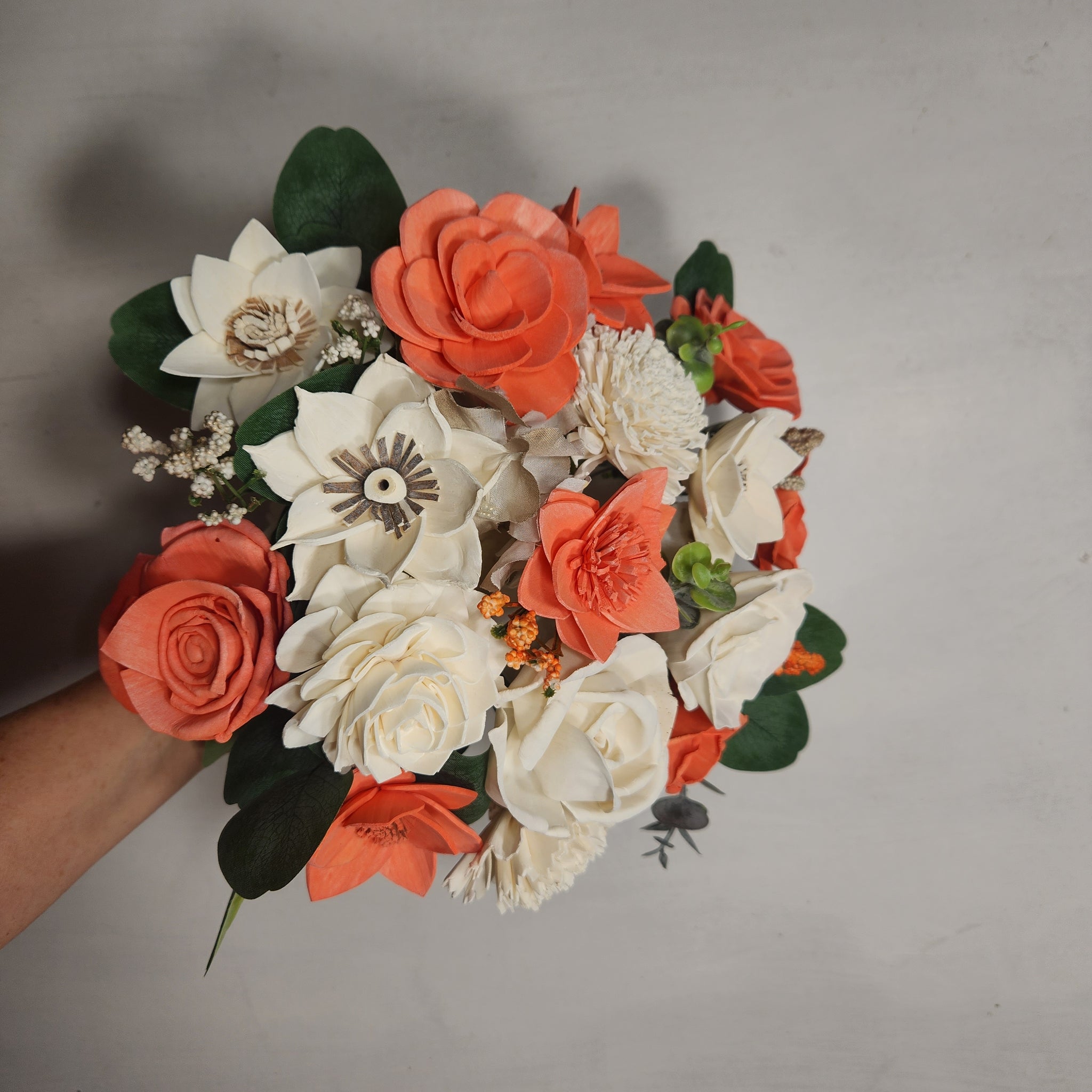 Coral Ivory Rose Sola Wood Bridal Wedding Bouquet Accessories – Bridal  Wedding Bouquets