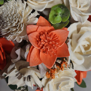 Coral Ivory Rose Sola Wood Bridal Wedding Bouquet Accessories