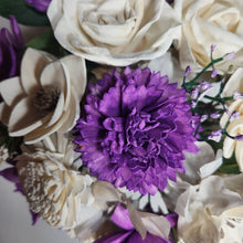 Load image into Gallery viewer, Lilac Lavender Ivory Rose Sola Wood Bridal Wedding Bouquet Accessories