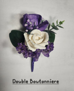 Purple Ivory Rose Sola Wood Bridal Wedding Bouquet Accessories