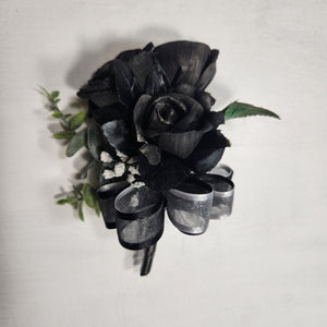 Black White Rose Tiger Lily Bridal Wedding Bouquet Accessories