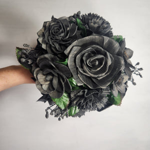 Black Rose Sola Wood Bridal Wedding Bouquet Accessories