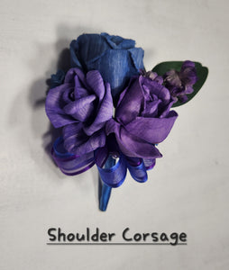 Purple Royal Blue Rose Call Lily Bridal Wedding Bouquet Accessories