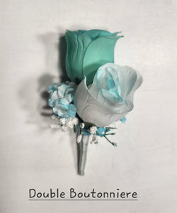 Aqua Tiffany White Rose Calla Lily Bridal Wedding Bouquet Accessories
