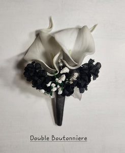 Black White Calla Lily Bridal Wedding Bouquet Accessories