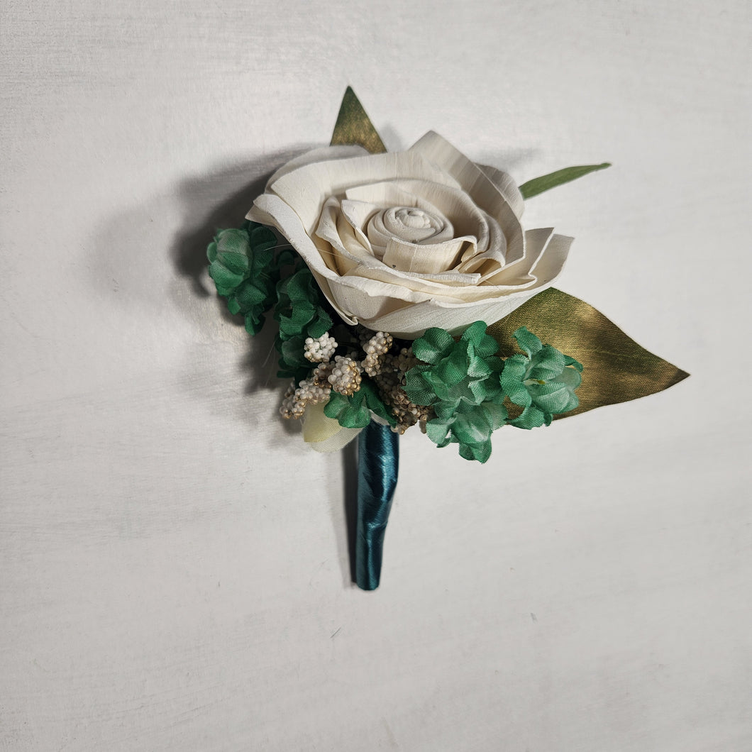 Green Gold Vintage Sola Wood Bridal Wedding Bouquet Accessories