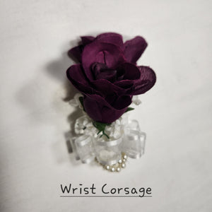 Eggplant Rose Calla Lily Bridal Wedding Bouquet Accessories