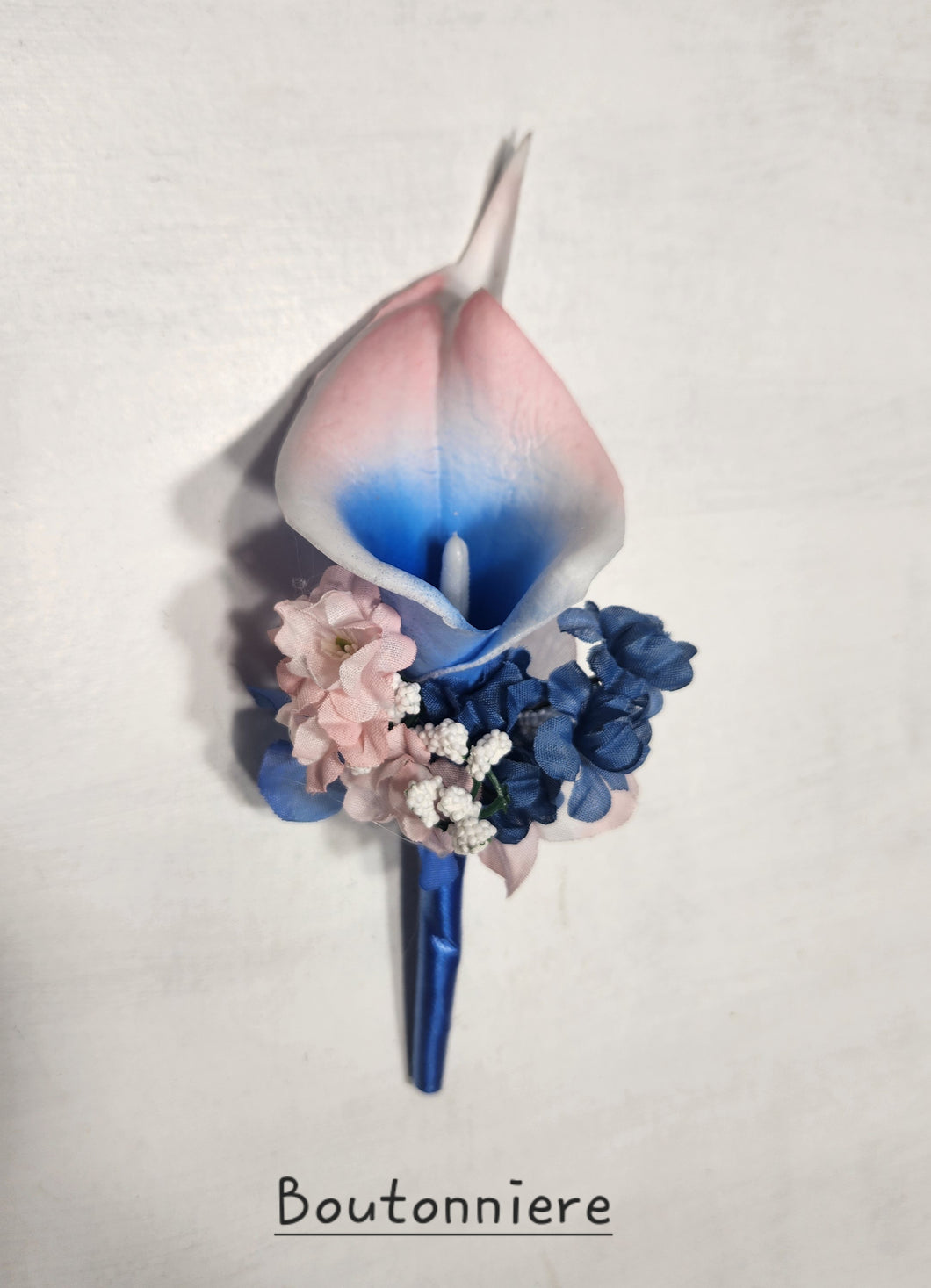 Pink Royal Blue White Rose Calla Lily