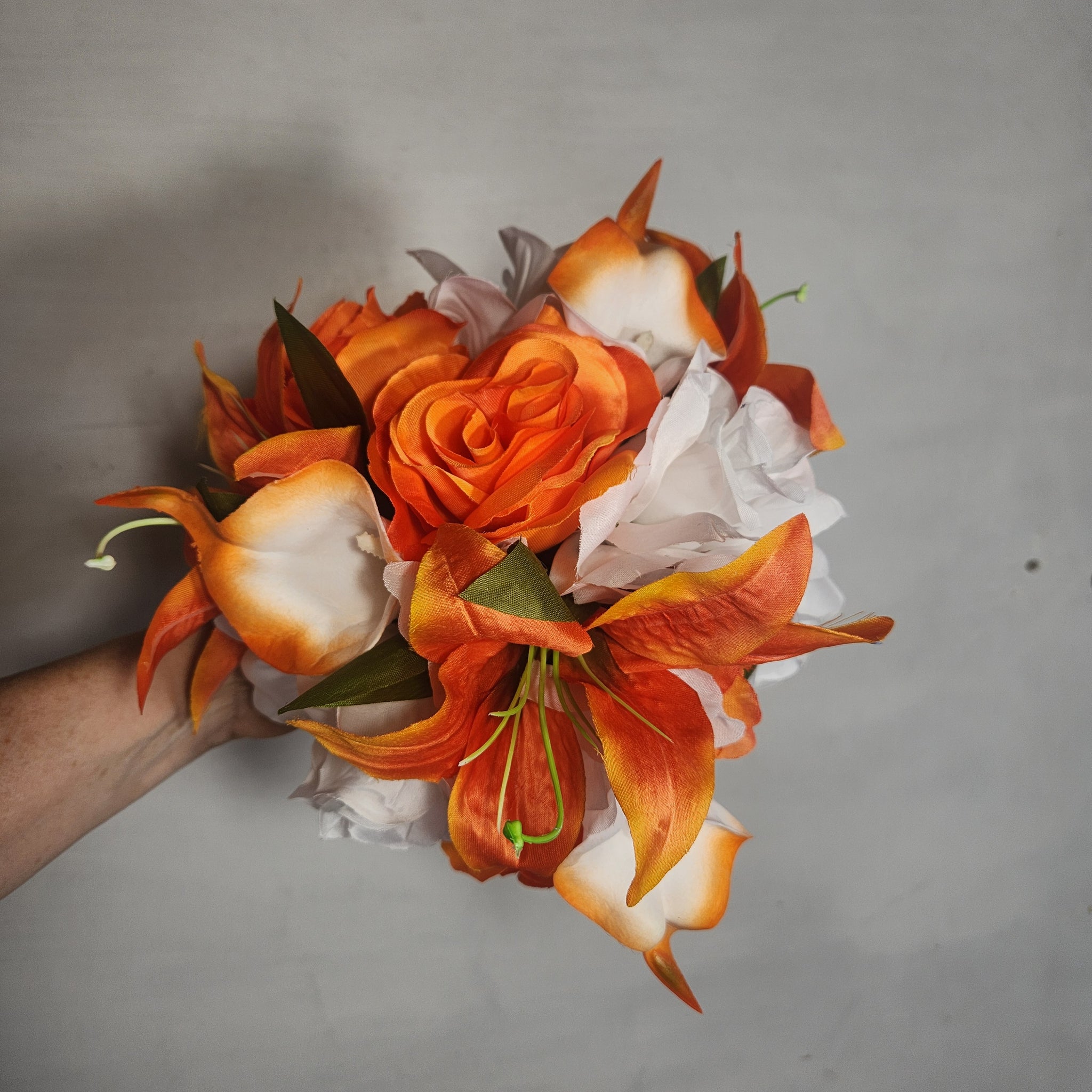 tiger lily corsage Orange White Rose Tiger Lily Bridal Wedding Bouquet Accessories – Bridal Wedding Bouquets