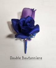 Load image into Gallery viewer, Light Purple Royal Blue Rose Calla Lily Bridal Wedding Bouquet Accessories