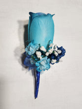 Load image into Gallery viewer, Turquoise Royal Blue Rose Calla Lily Bridal Wedding Bouquet Accessories