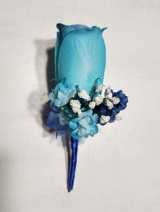 Turquoise Royal Blue Rose Calla Lily Bridal Wedding Bouquet Accessories