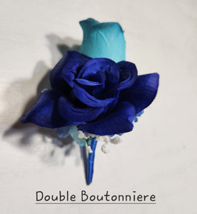 Turquoise Royal Blue Rose Calla Lily Bridal Wedding Bouquet Accessories