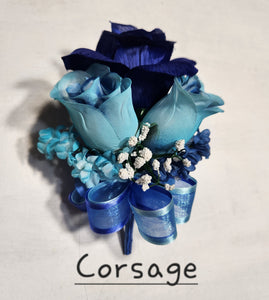 Turquoise Royal Blue Rose Calla Lily Bridal Wedding Bouquet Accessories