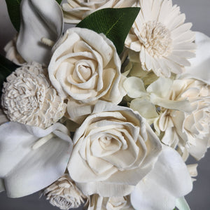 Ivory Rose Calla Lily Sola Wood Bridal Wedding Bouquet Accessories