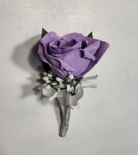 Load image into Gallery viewer, Lavender Ivory Rose Calla Lily Sola Wood Bridal Wedding Bouquet Accessories