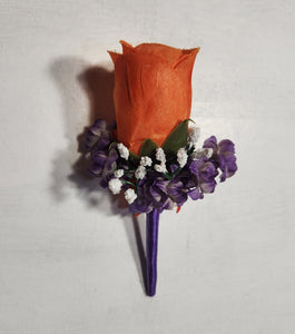 Orange Purple Rose Tiger Lily Bridal Wedding Bouquet Accessories