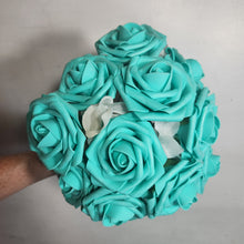 Load image into Gallery viewer, Aqua Tiffany Rose Bridal Wedding Bouquet Accessories