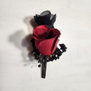 Burgundy Black Rose Calla Lily Bridal Wedding Bouquet Accessories