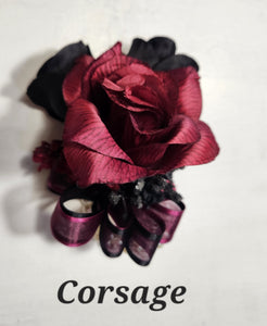 Burgundy Black Rose Calla Lily Bridal Wedding Bouquet Accessories