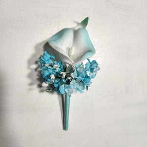 Aqua White Rose Tiger Lily Bridal Wedding Bouquet Accessories