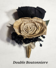 Load image into Gallery viewer, Champagne Gold Black Rose Calla Lily Bridal Wedding Bouquet Accessories