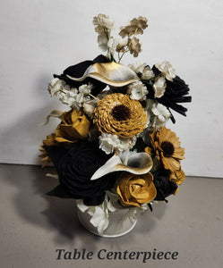 Gold Black Rose Calla Lily Sola Wood Bridal Wedding Bouquet Accessories