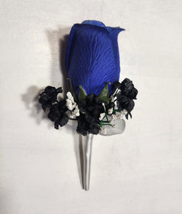 Royal Blue Black Rose Calla Lily Bridal Wedding Accessories