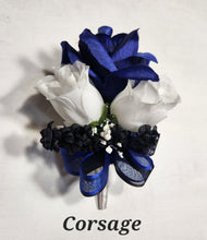 Load image into Gallery viewer, Royal Blue Black Rose Calla Lily Bridal Wedding Accessories