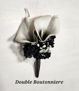 Black Ivory White Calla Lily Bridal Wedding Bouquet Accessories