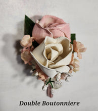 Load image into Gallery viewer, Blush Pink Ivory Rose Calla Lily Sola Bridal Wedding Bouquet Accessories